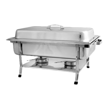 FSE SLRCF002 Chafer, 8 Quart, Full-Size, Welded Frame, dripless Water pan, Lift-Off Cover, Fuel Holder and Plate, Plastic Footed, Stainless Steel, Mirror-Finish