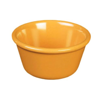 FSE ML538YW1 Ramequín, 4 oz de capacidad, 3-3/8" de diámetro, redondo, liso, resistente a roturas, apto para lavavajillas, sin BPA, melamina, amarillo, NSF, paquete de 12