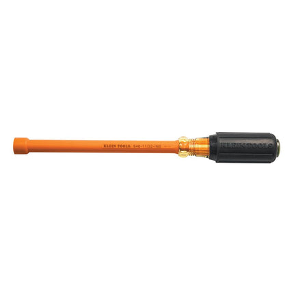 Klein Tools 646-11/32-INS Destornillador aislado de 11/32 pulgadas, hecho en EE. UU., eje hueco de 6 pulgadas y mango de agarre acolchado