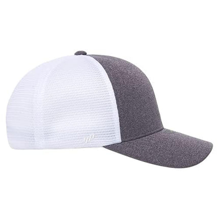 Flexfit Unisex's Unipanel Trucker Cap Baseball, Melange Heather/White, S-M