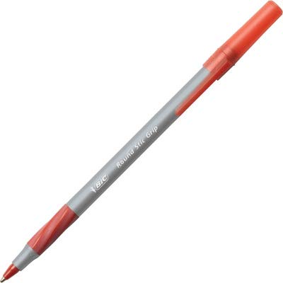 Bolígrafo BIC Round Stic Grip Xtra Comfort, punto mediano (1.2 mm), rojo, 12 unidades