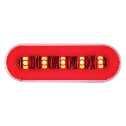 United Pacific 36924BRK Brake/Tail/Turn Signal Light 22 Led 6" Oval Glo Halo, Kit, Red Led/Red Lens