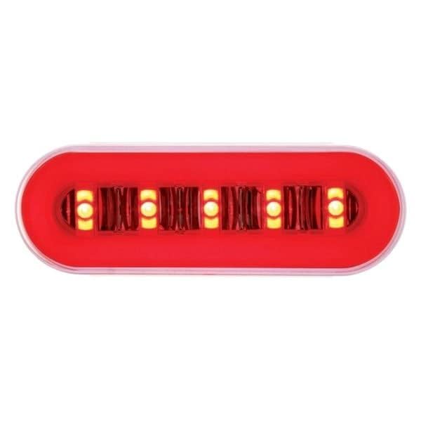 United Pacific 36924BRK Brake/Tail/Turn Signal Light 22 Led 6" Oval Glo Halo, Kit, Red Led/Red Lens