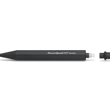Kaweco SPECIAL S Mechanical Pencil Black 0.7 mm I Lead Push Pencil Made of Aluminium 10.5 cm I Refillable with Eraser