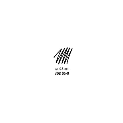 Staedtler 308 05-9 Fineliner Pigment liner - 0.5 mm, Black, Pack of 10