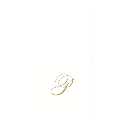 Caspari White Pearl Paper Linen Guest Towels, Mono