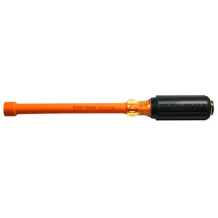 Klein Tools 646-7/16-INS Insulated Nut Driver, Made in USA, 7/16-Inch, 6-Inch Hollow Shaft, Cushion Grip Handle