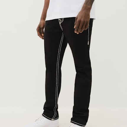 True Religion Men's Ricky Super T Straight Leg Jean, 2sb Body Rinse Black, 44