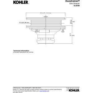 KOHLER 8799-BV K-8799-BV Duostrainer Sink Strainer, Vibrant Brushed Bronze, 1.5