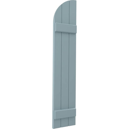 Ekena Millwork ARW101BQ311X37SBH Americraft Three 2 Exterior Real Wood Joined Board-n-Batten Shutters w/Arch Top (Per Pair), 10 1/2"W x 37"H, Peaceful Blue