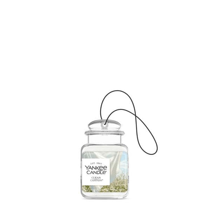 Ambientadores de Coche Yankee Candle, Colgantes Car Jar Ultimate, Neutraliza Olores hasta 30 Días, Algodón Limpio, 0.96 OZ (Paquete de 3)