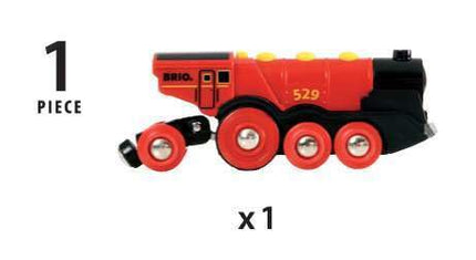 BRIO World Mighty Red Locomotive Battery Powered Toy Train for Kids Age 3 Years Up - Railway Set Accessories & Add Ons