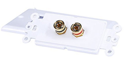 iMBAPrice (5 Pack) Premium 2 Connector Banana Wall Plate - Banana Plug Binding Post Wall Plate for Speakers