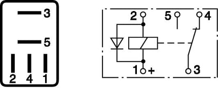 Bosch 0332207402 Micro Relay 24V 10A, IP5K4, Operating Temperature from -40 Degree to 100 Degree C, 5 Pin Relay with diode