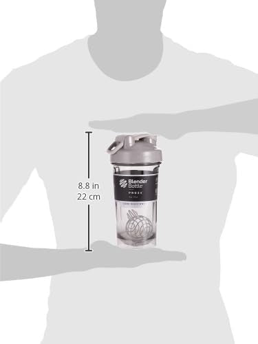 Bouteille mélangeuse BlenderBottle Pro Series, idéale pour les boissons protéinées et les boissons pré-entraînement, 700 ml, Gris fumé
