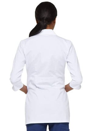 Dickies Contemporary Fit Women's 3/4 Sleeve 30" Twill Lab Coat 82402, White, S