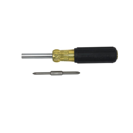 Klein Tools 32559 Multi-bit Screwdriver/Nut Driver, Extended Reach 6-in-1 Tool with Nut Driver, Phillips and Slotted Bits