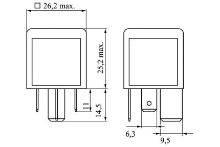 Bosch 0986332002 Mini Relay 12V 70A, IP5K4, Operating Temperature from -40 Degree to 85 Degree C, 4 Pin Relay