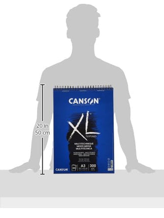 CANSON XL Textured Mixed Media 300gsm A3 Paper Pad 30 Sheets