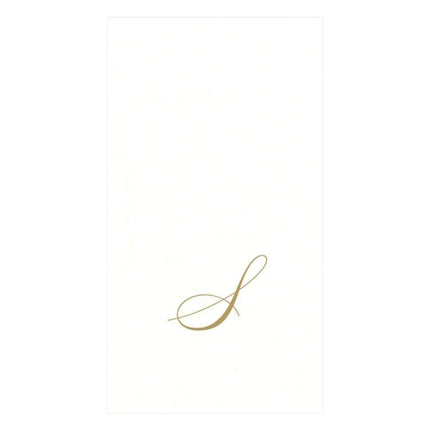 Caspari White Pearl Paper Linen Guest Towels, Mono