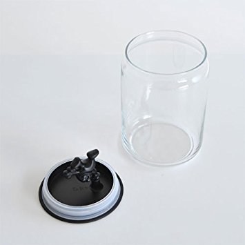 Alessi Gianni Glass Kitchen Box with Lid, Black, 15 cm Height