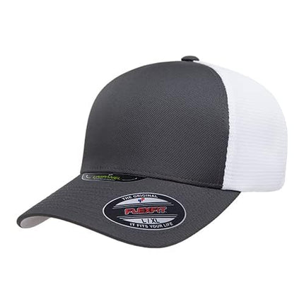 Flexfit Melange Unipanel Trucker Cap, Charcoal/White, S-M