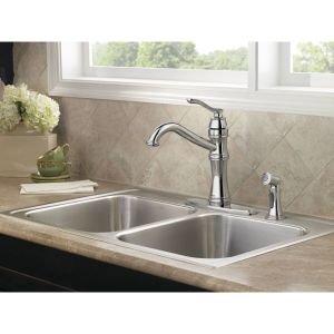 Moen Belfield One-Handle High Arc Kitchen Faucet with Side Spray, Chrome (7245C)