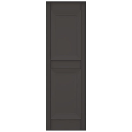 Ekena Millwork Lifetime Vinyl LP2S12X03900TG Standard Two Equal Panel Vinyls, Raised Panel Vinyl Shutters, w/Installation Shutter-Lok's & Matching Screws (Per Pair), 12'W x 39'H, Tuxedo Grey