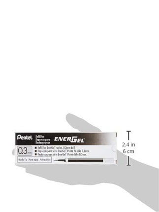 Pentel Refill Ink for EnerGel RTX Retractable Liquid Gel Pen Extra Fine Line Needle Tip, 12 Pack, 0.3mm, Black (LRN3-A)