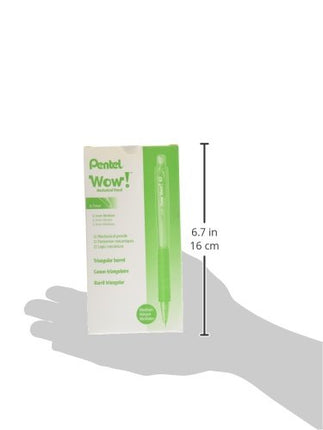 Pentel 0.7mm Wow Mechanical Pencil with Green Barrel, Box of 12 (AL407D)