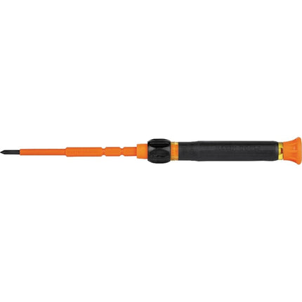 Klein Tools 32581INS Precision Screwdriver, 2-in-1 Insulated Screwdriver with No. 0 Phillips and 1/8-Inch Slotted Bits