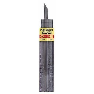 Pentel Super Hi-Polymer 0.5 mm Grade 5H Refill Lea
