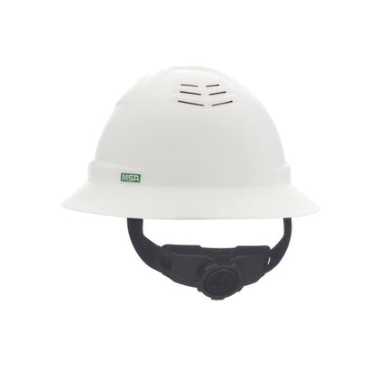 MSA 10215828 V-Gard C1 Vented White Full Brim Hard Hat with ReflectIR Cooling Thermal Barrier and Fas-Trac III Suspension - Uses Highly Innovative Cooling Features to Help Alleviate Heat Stress