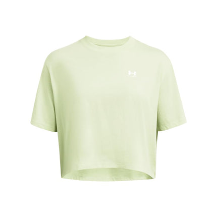 T-shirt à manches courtes ample et court avec logo Under Armour pour femme, (383) Retro Green / /, XXS