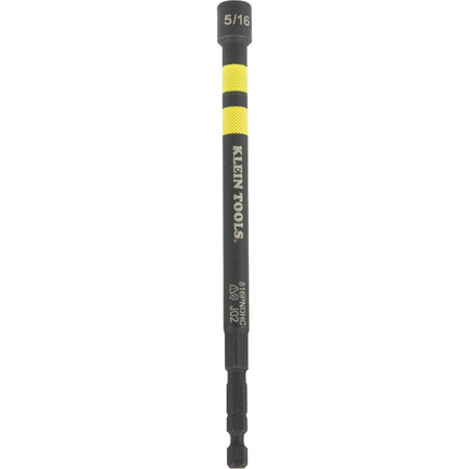 Klein Tools 516PNDHC 5/16-Inch Magnetic Color-Coded Power Nut Driver, SAE, Impact-Rated Hollow Nut Driver with 5-Inch Extended Reach Shaft