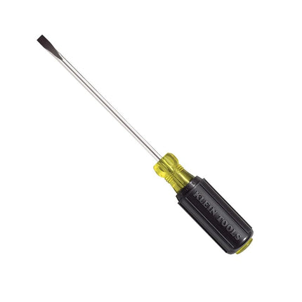 Destornillador Klein Tools 605-8 de punta plana de 1/4", resistente, con vástago de 8", hecho en EE. UU.