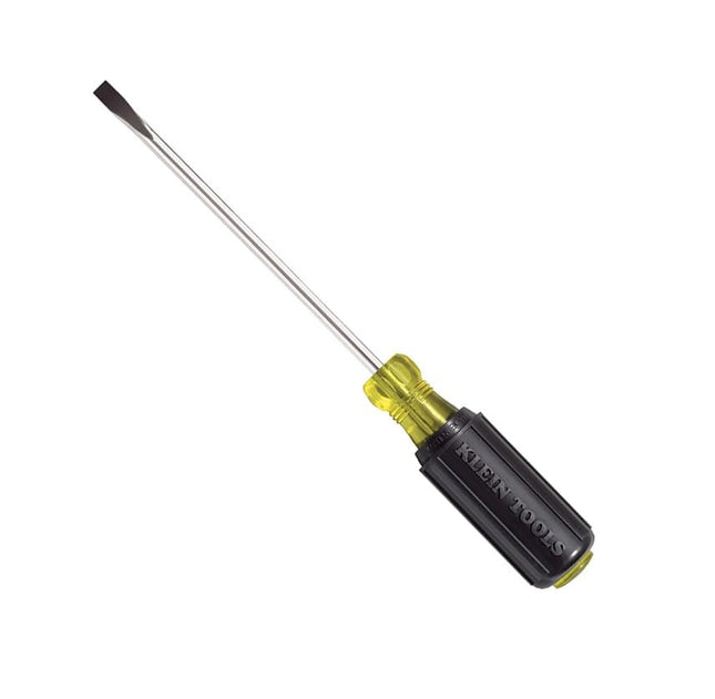 Klein Tools 605-8 1/4-Inch Cabinet Tip Screwdriver, Heavy Duty, with 8-Inch Shank, Made in USA