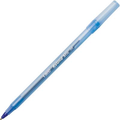 BIC Round Stic Xtra Life Ballpoint Pen, Medium Point (1.0mm), Blue, Flexible Round Barrel For Writing Comfort, 60-Count