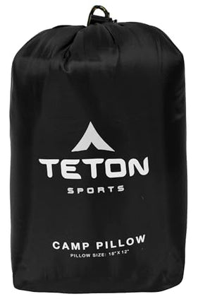 Teton Sports Camp Pillow Perfect for Camping and Travel; Ultralight Pillow; Black