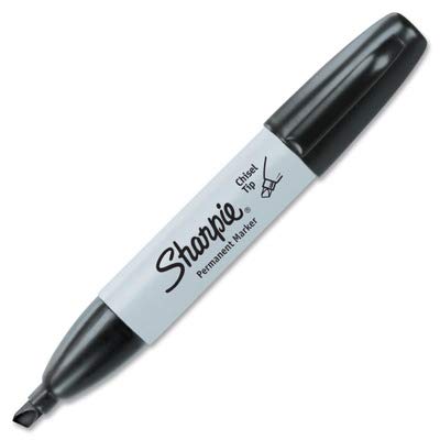 Sharpie Permanent Markers, Chisel Tip, Black, 12 Count