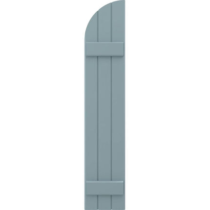 Ekena Millwork ARW101BQ311X37SBH Americraft Three 2 Exterior Real Wood Joined Board-n-Batten Shutters w/Arch Top (Per Pair), 10 1/2"W x 37"H, Peaceful Blue