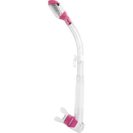 Tuba Cressi Dry - Tuba sec haut de gamme unisexe pour la plongée/apnée/snorkeling, Transparent/Rose, Taille unique