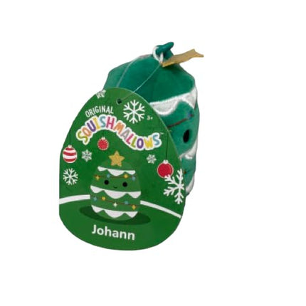 Squishmallows Oficial KellyToy Navidad 2023 Clip navideño de peluche de 3.5 pulgadas (Johann Árbol de Navidad)