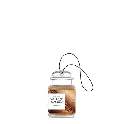 Ambientadores para coche Yankee Candle, ambientadores colgantes Car Jar Ultimate, neutraliza olores hasta 30 días, aroma a cuero, 27 g (paquete de 6)
