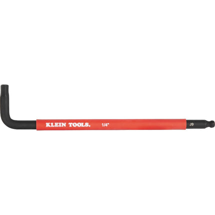 KLEIN TOOLS BLS9 9-Piece Extra-Long Hex Key Set, SAE Color-Coded L Style Ball-End Keys with Caddy, Heat-Treated, Sizes 7/64-Inch to 3/8-Inch