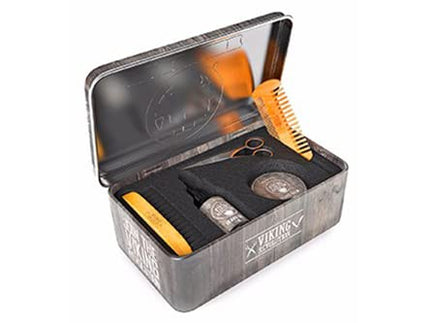 Viking Revolution - Beard Grooming Kit for Men - Ultimate Beard Kit with 100% Boar Beard Brush, Beard Comb, Citrus Beard Balm, Unscented Beard Oil & More - Valentines Gifts for Him - Gifts for Men