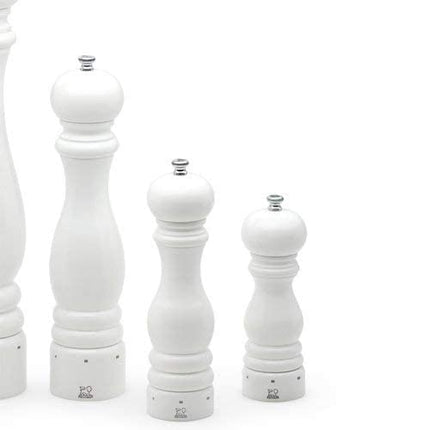 PEUGEOT - Paris u'Select 22 cm Pepper Mill - 6 Predefined Grind Settings - Made with PEFC Certified Wood - Made in France - Glossy White Finish