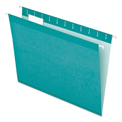 Pendaflex Hanging Folder, Aqua, 1/5 Tab, Letter, 25 Box, 4152 1/5 AQU