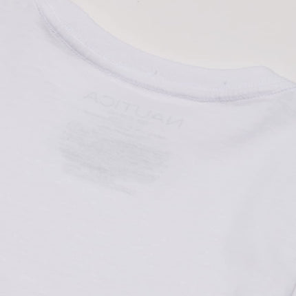Nautica Big Boys' Short Sleeve Crew Neck T-Shirt, Solid Jersey Knit with Embroidered Logo, White, 5