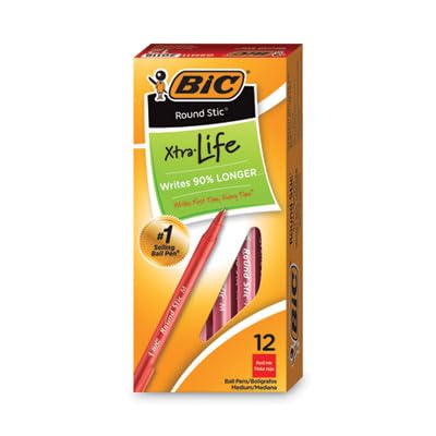 BIC Round Stic Xtra Life Ball Pen, Medium Point (1